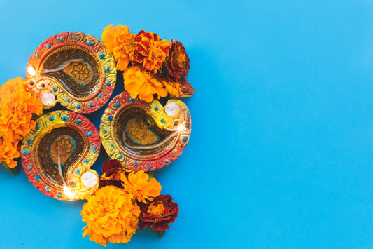 Blue Fancy Diya